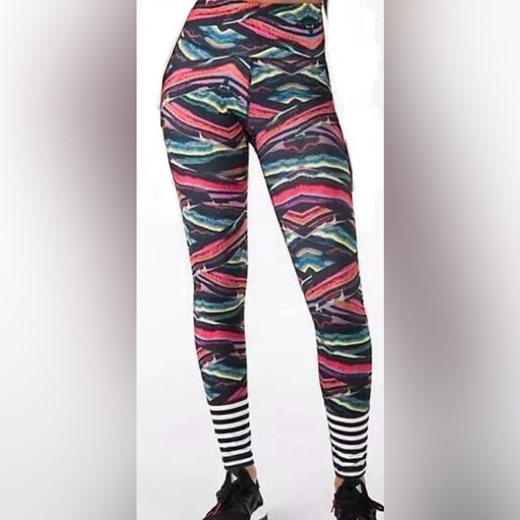 Adidas Womens Training High Rise Multi Color Leggings - Picture 2 of 10